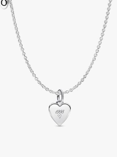 Conjunto de Regalo Cadena y Colgante Etiqueta Corazón Grabable