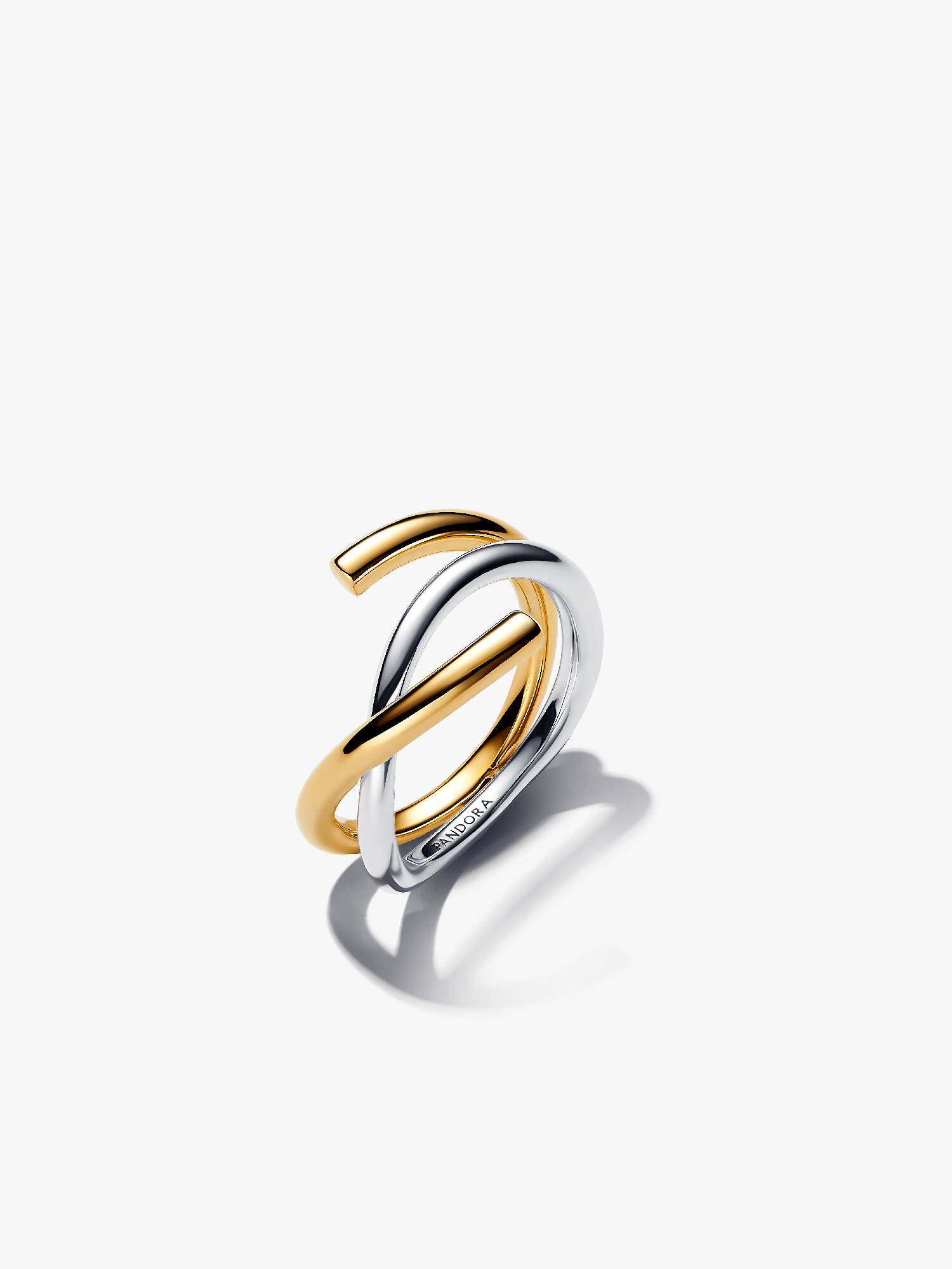 Anillo Forma Orgánica en Dos Tonos