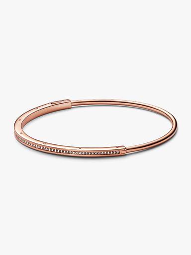 Pulsera Rígida Pandora Signature I-D Pavé