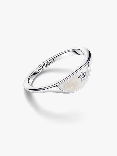 Anillo Mitad Sello Esmaltado
