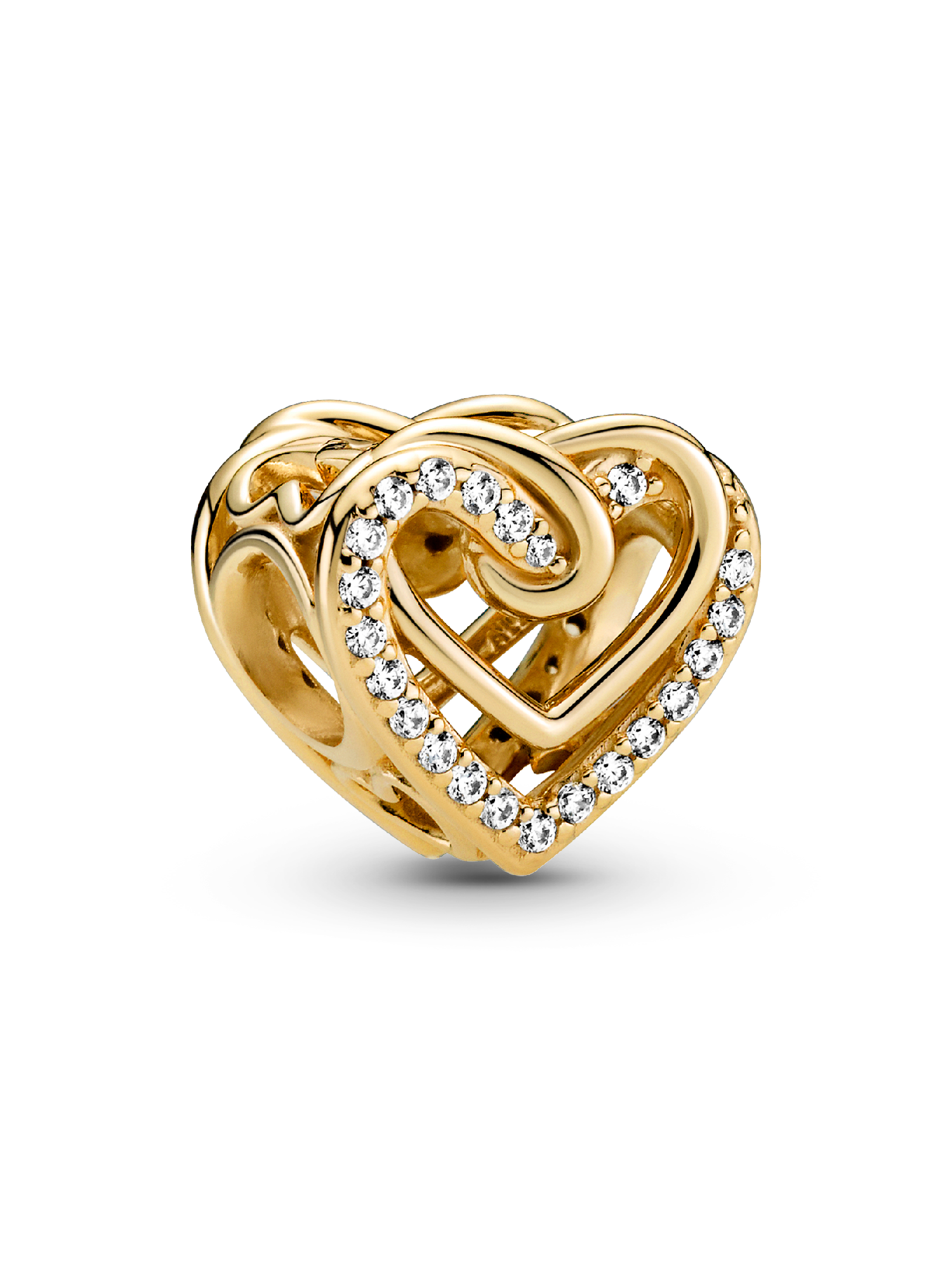 Charm Corazones Entrelazados Brillantes