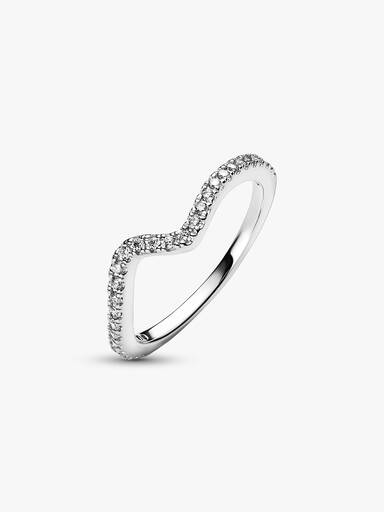 Anillo Onda Brillante