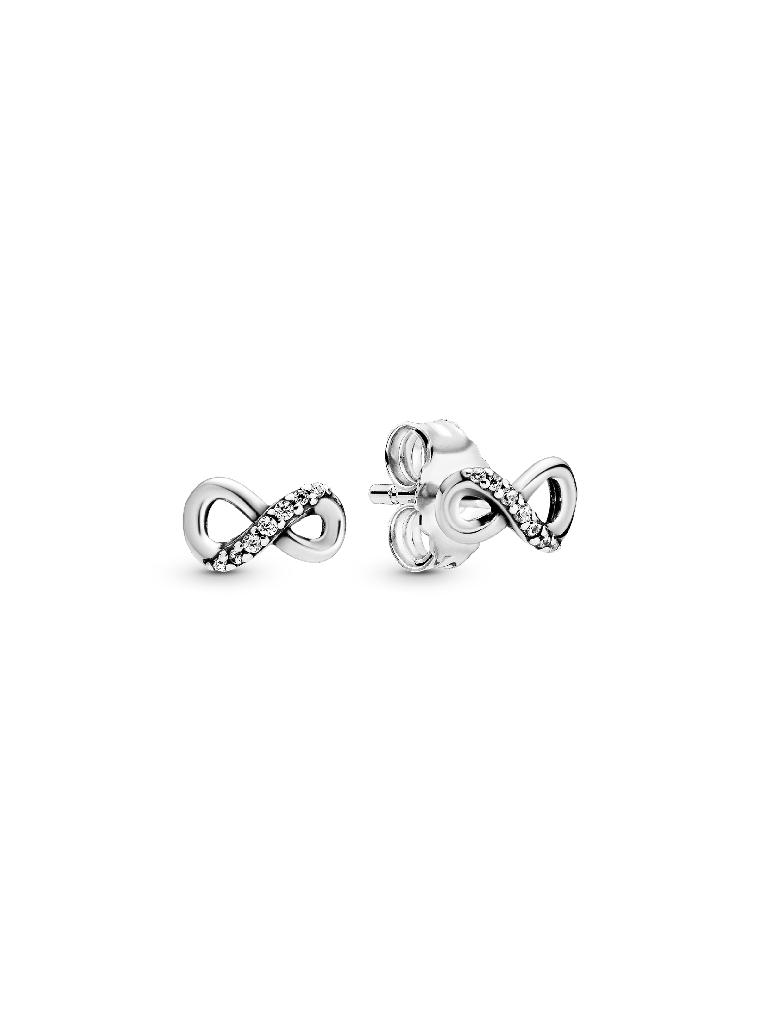 Pendientes de Botón Infinito Brillante