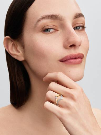 Anillo Tiara Baguette en Pavé