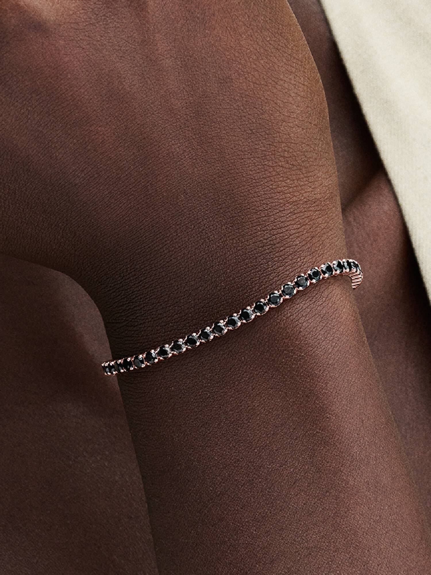 Pulsera de Tenis Brillante Negra