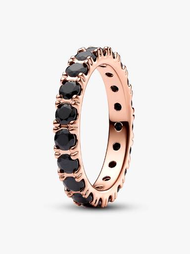 Anillo Eternity Fila Brillante Negra
