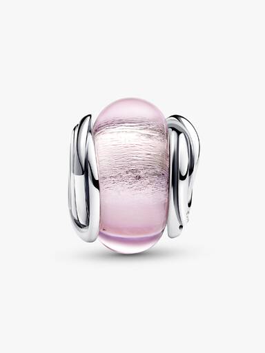 Charm de Cristal de Murano Rosa Envuelto