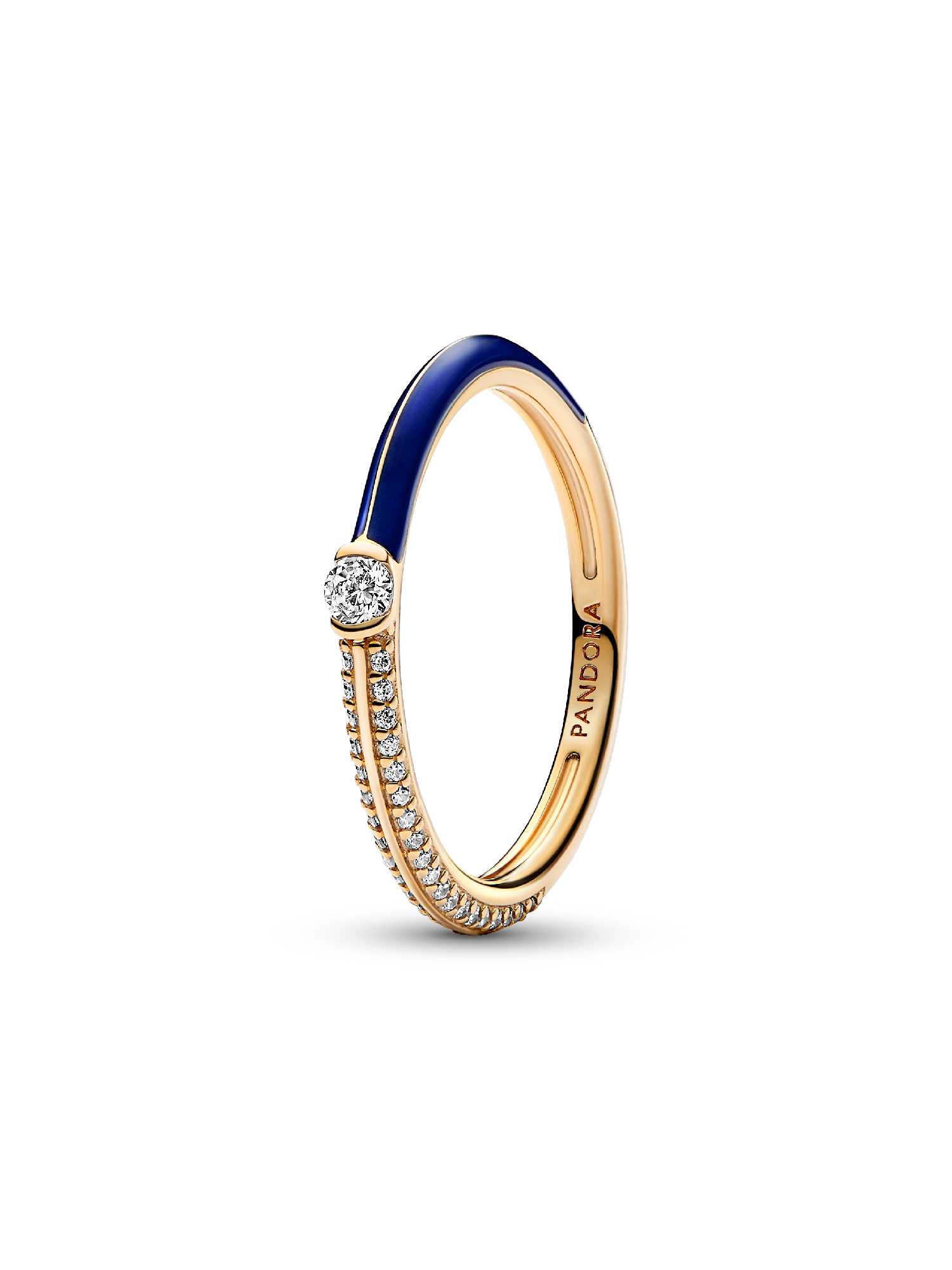 Anillo Dual Azul y Pavé