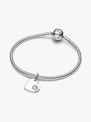 Charm Colgante Grabable Gema Azul Agua