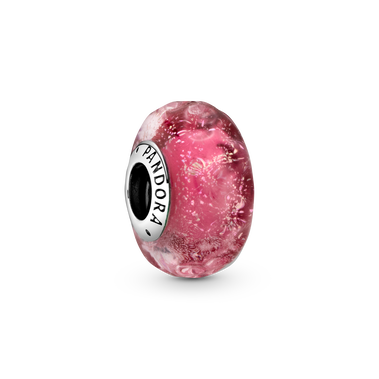Charm de Cristal de Murano Rosa Fantasía Ondulado