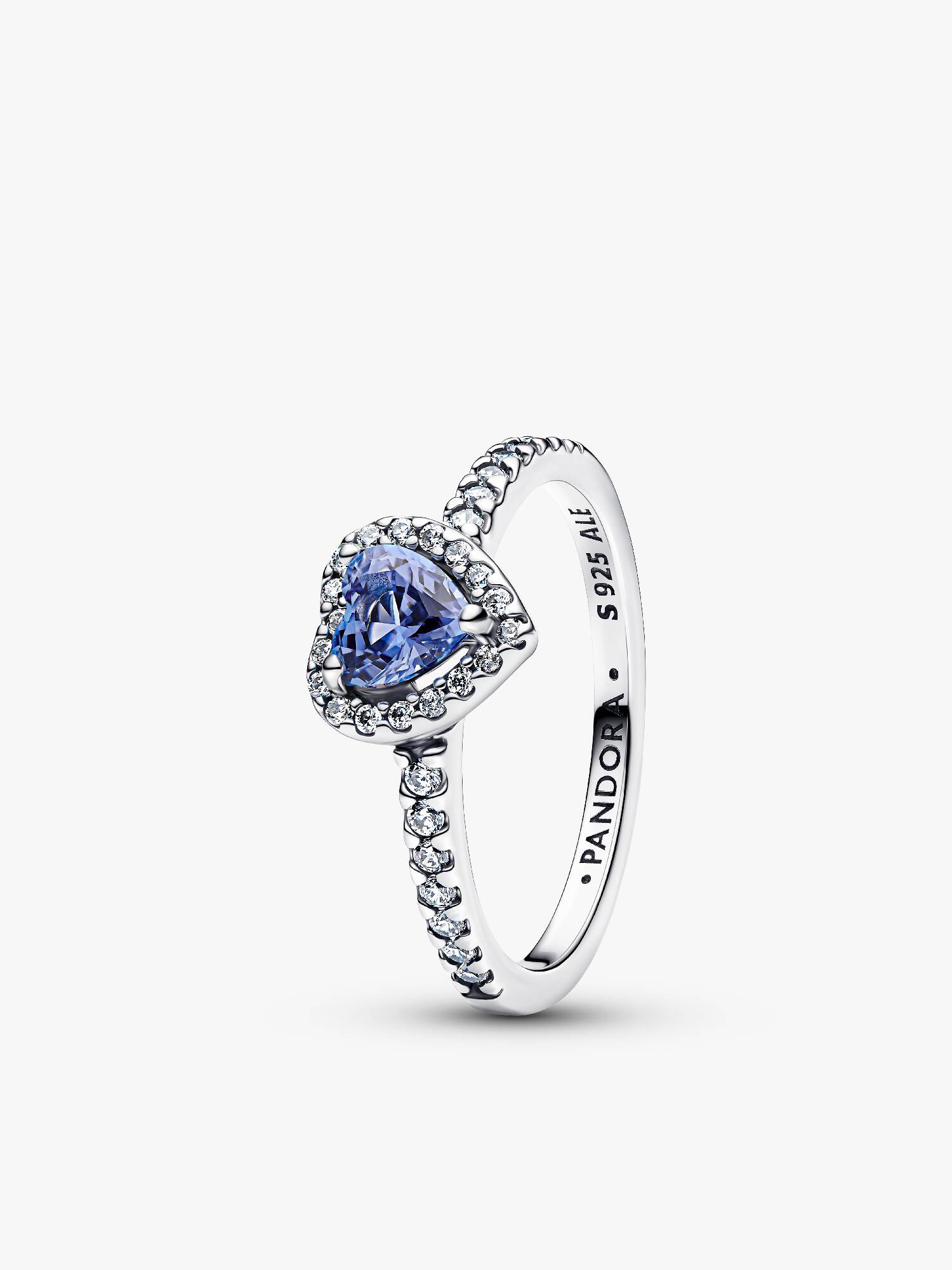 Anillo Corazón Azul en Relieve Brillante