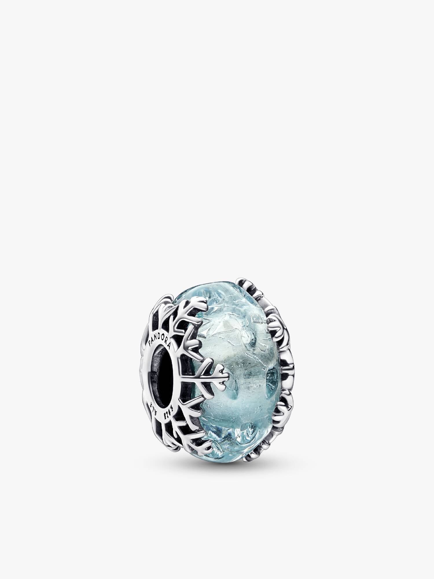 Charm de Murano Copo de Nieve Azul Invernal
