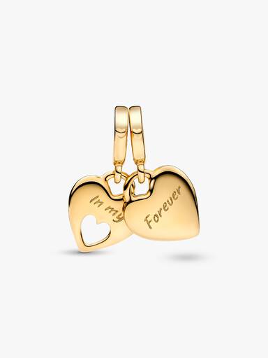 Charm Colgante Divisible Corazón Doble