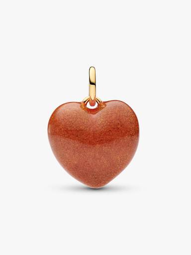 Charm colgante Corazón Volumen Naranja