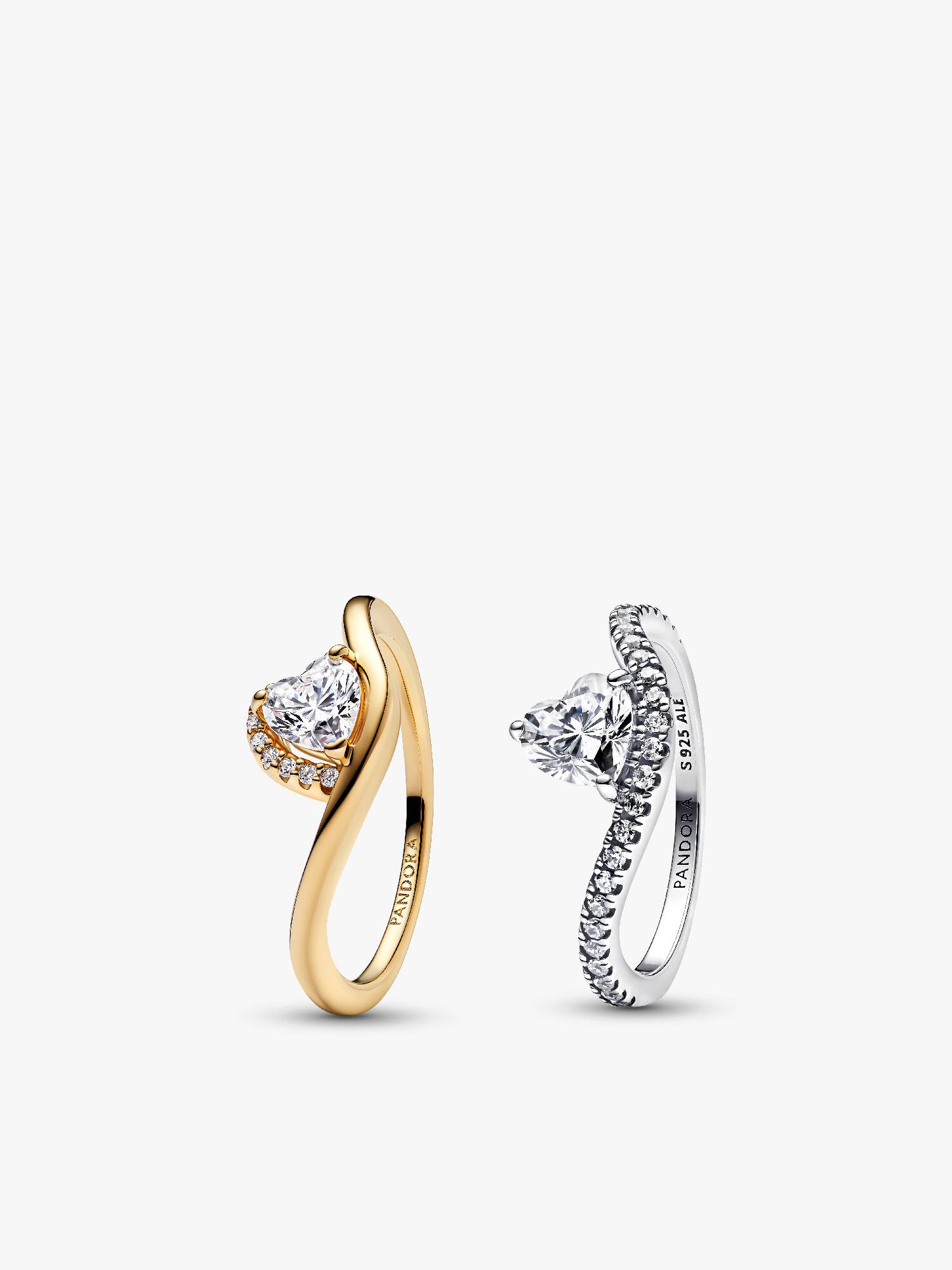 Conjunto de Regalo de Anillos Corazón ondulado