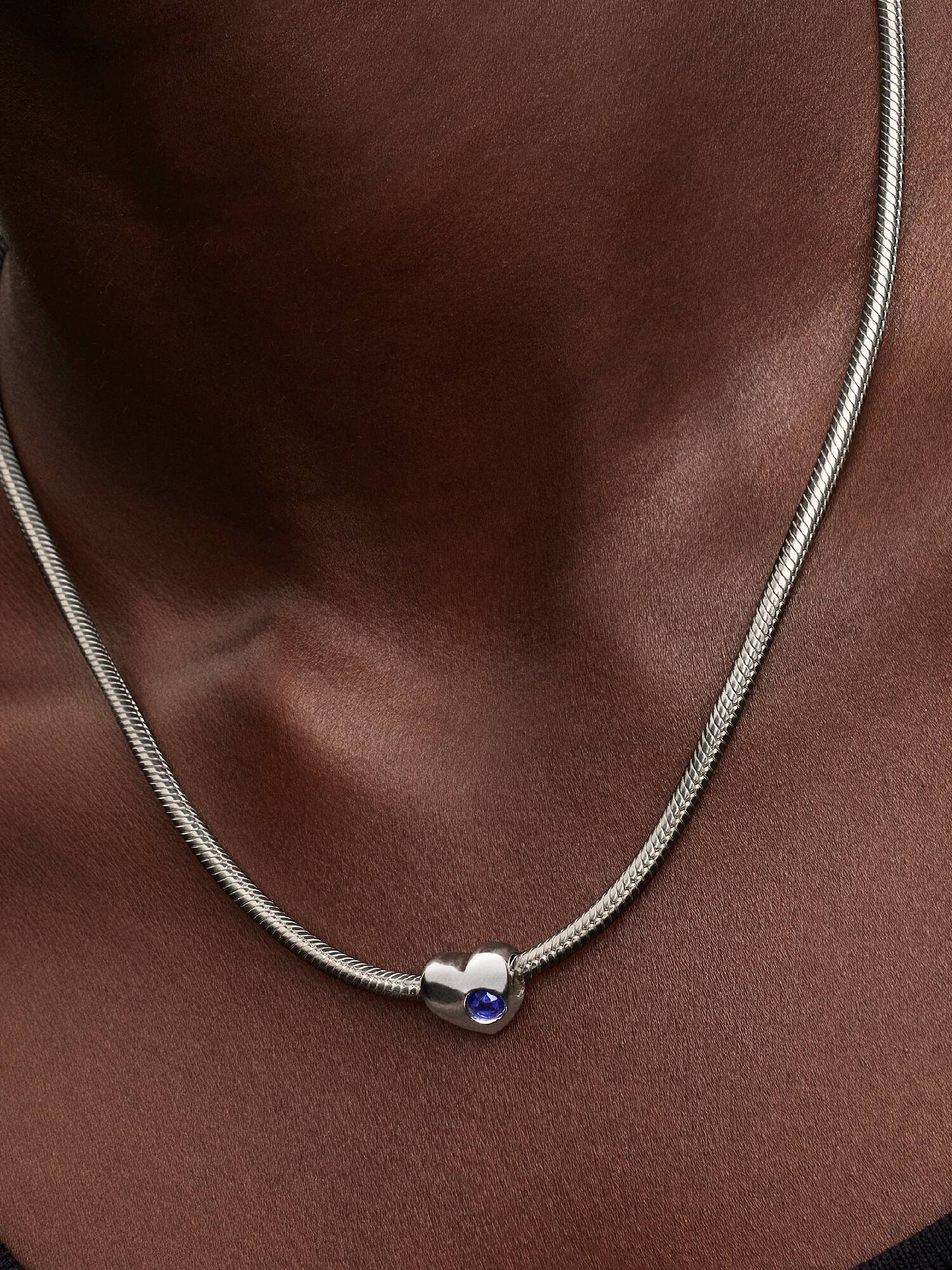 Charm Grabable Corazón Gema Azul
