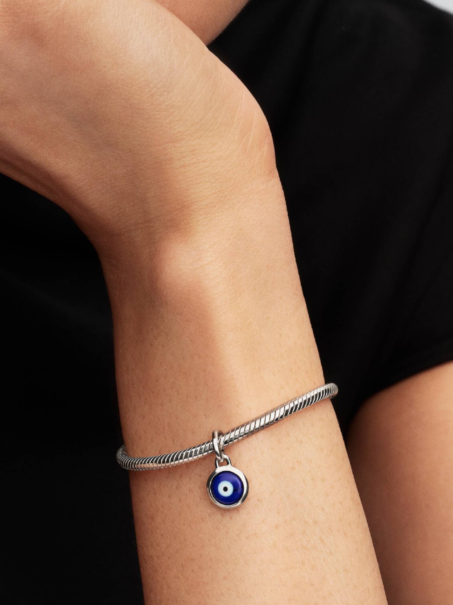 Charm Mini Colgante Grabable Ojo Turco Cristal de Murano