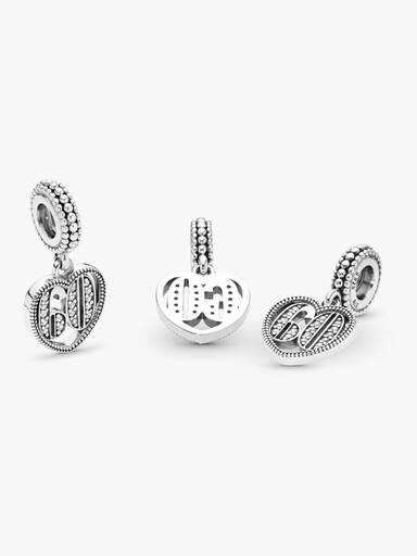 Charm colgante en plata de ley 60 Años de Amor