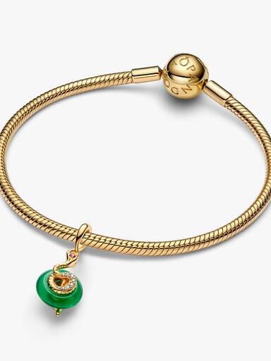 Charm Colgante Serpiente Verde de Cristal de Murano