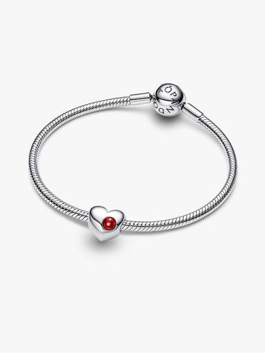 Charm Grabable Corazón Gema Roja