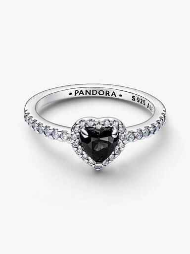 Anillo Corazón Negro Elevado