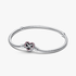 Pulsera de Cadena de Serpiente con Cierre de Corazón Infinito Rosa Brillante Pulsera de Cadena de Serpiente con Cierre de Corazón Infinito Rosa Brillante