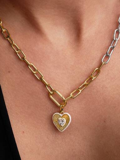 Charm Medallón Corazón Radiante Blanco