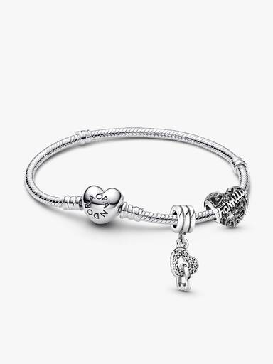 Conjunto de Pulsera familiar corazones