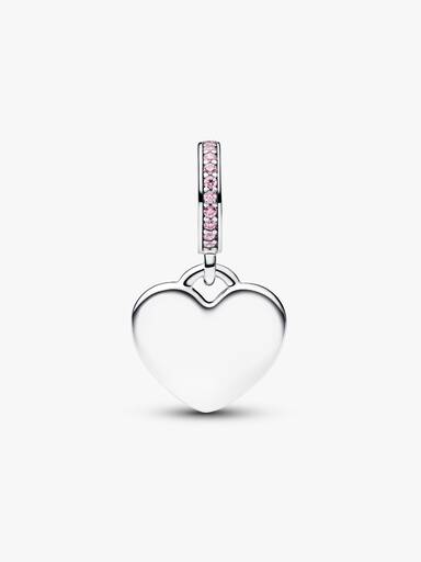 Charm Colgante Corazón Grabable Rosa
