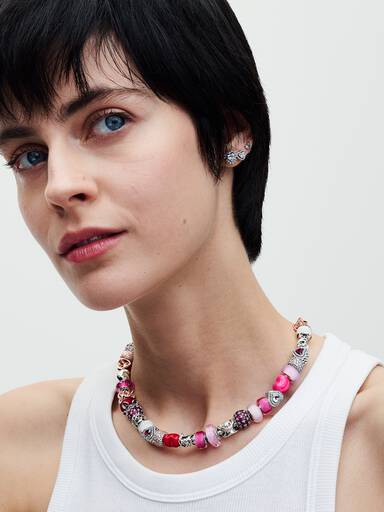 Collar de Cadena de Serpiente con Cierre de Corazón