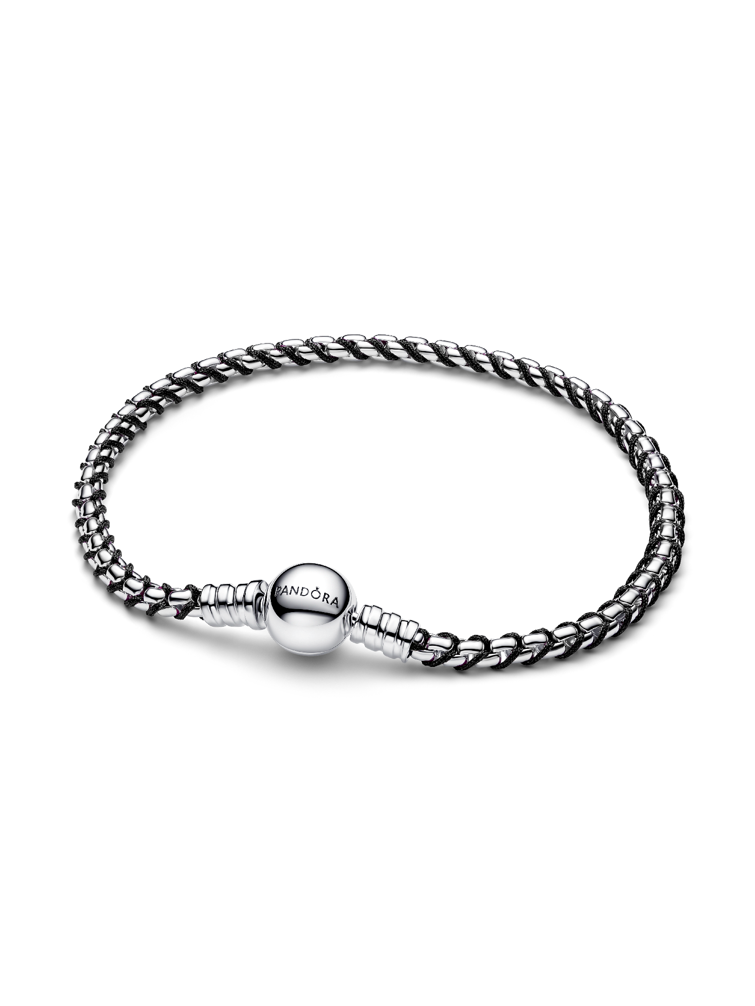 Pulsera Cadena Caja Cordón Negro