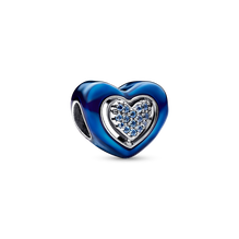 Charm Corazón Giratorio Azul