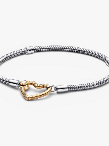 Collar de Cadena de Serpiente con Cierre de Corazón