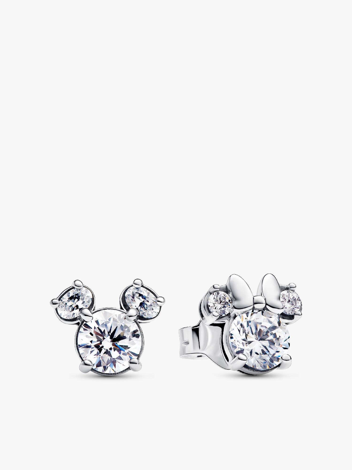 Pendientes de Botón Mickey y Minnie Mouse Brillantes de Disney