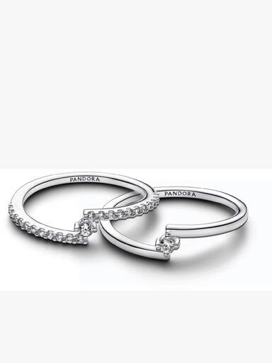 Conjunto de regalo Anillos Abiertos Brillantes