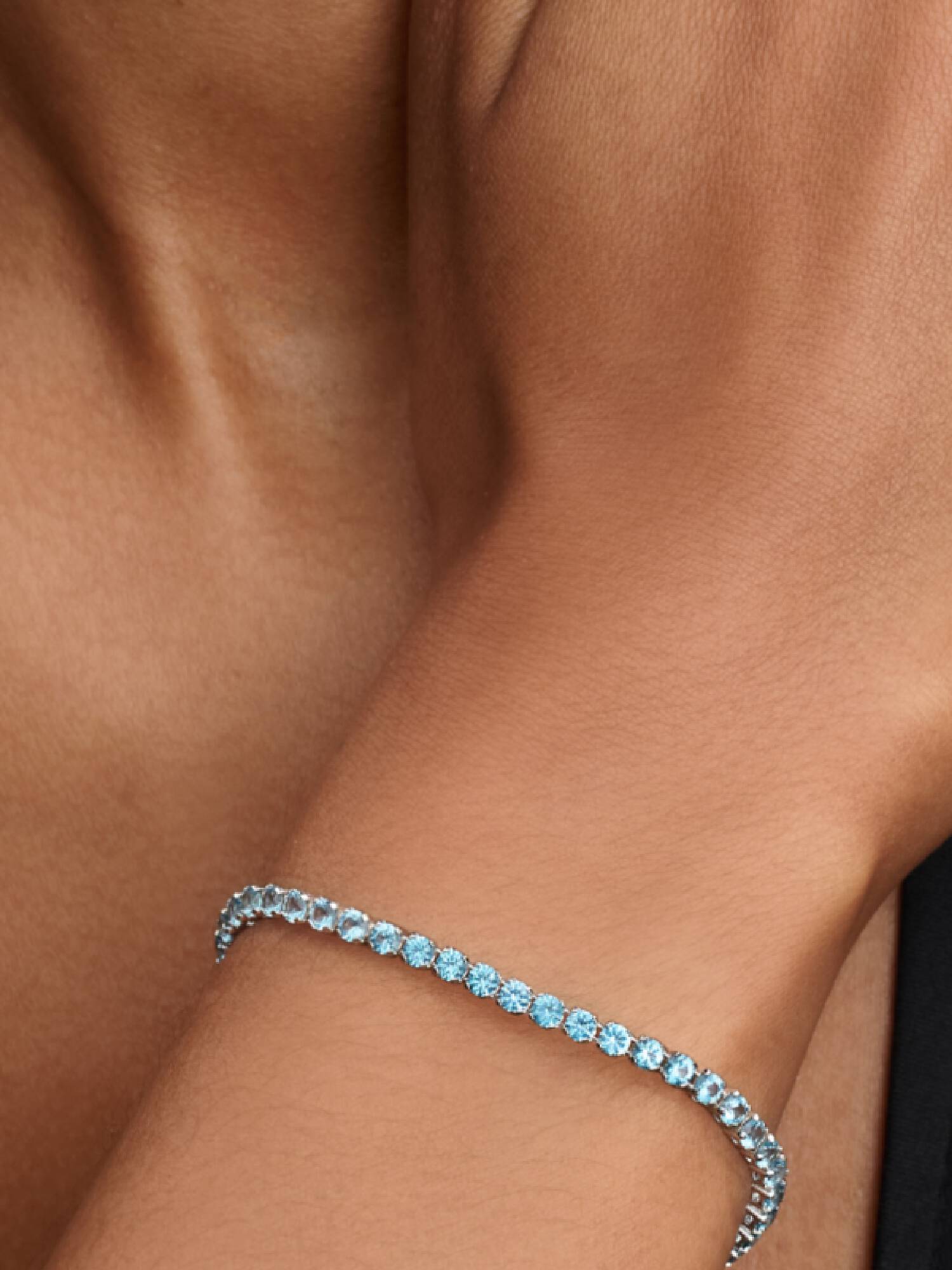 Pulsera de Tenis Azul Claro Brillante