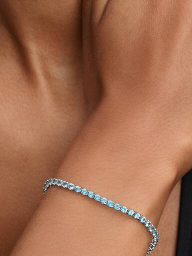 Pulsera de Tenis Azul Claro Brillante