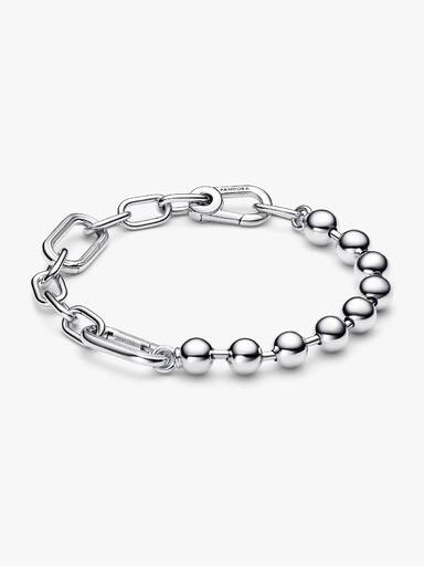 Pulsera de Cadena de Eslabones y Esferas Metálicas