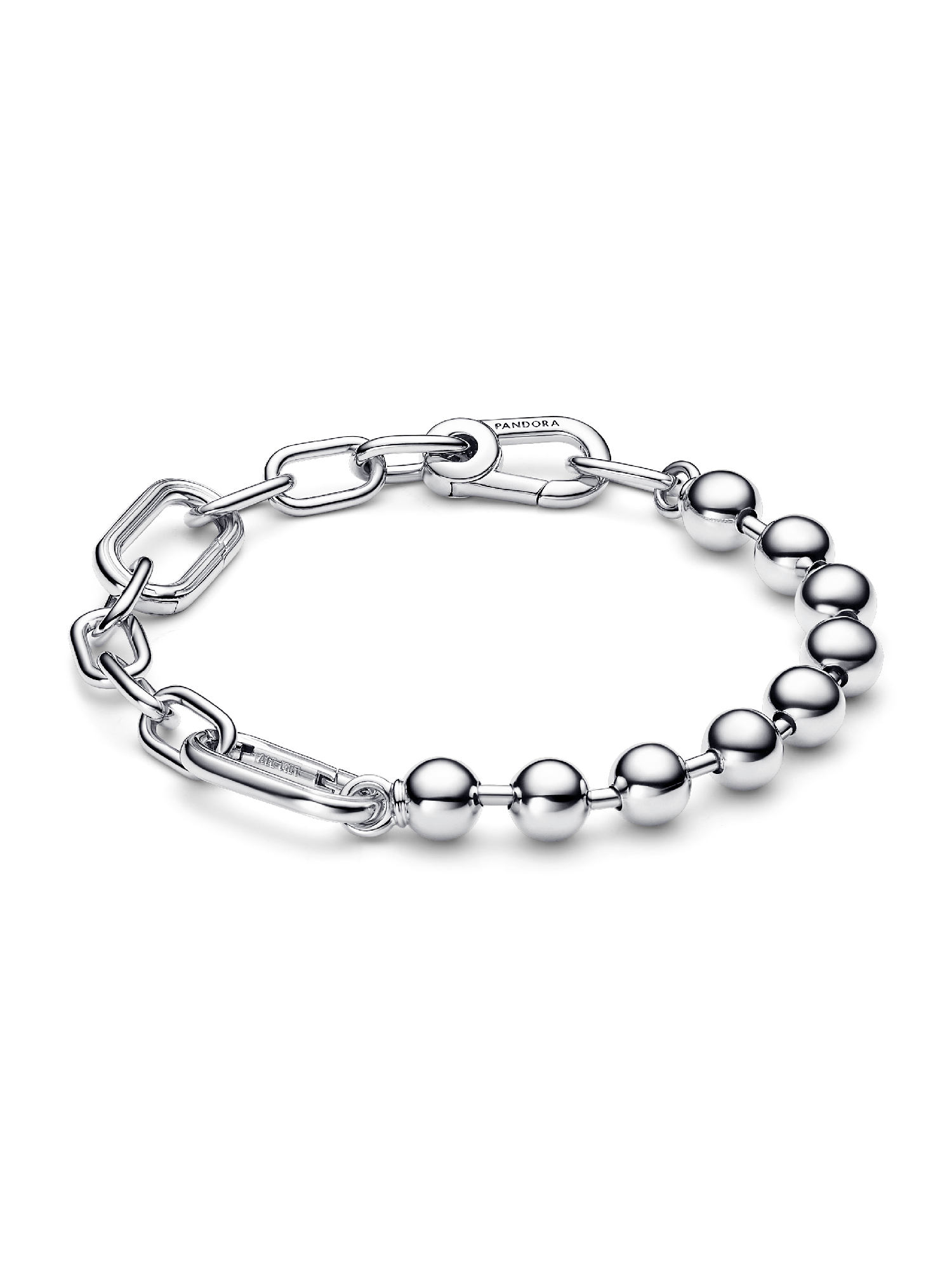Pulsera de Cadena de Eslabones y Esferas Metálicas