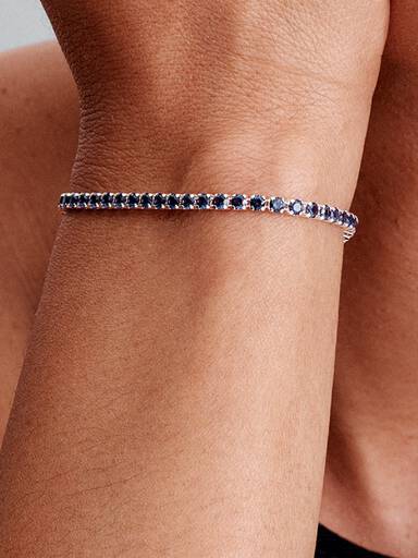 Pulsera de Tenis Azul Brillante