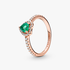 Anillo Corazón Brillante Elevado Verde Anillo Corazón Brillante Elevado Verde