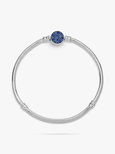 Pulsera Diseño Cola de Ratón con Cierre Disco Azul Brillante