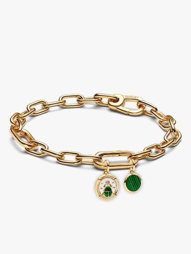 Conjunto de Regalo Pulsera y Charm Mini Medallón Grabable y Medallón Pandora ME Escarabajo
