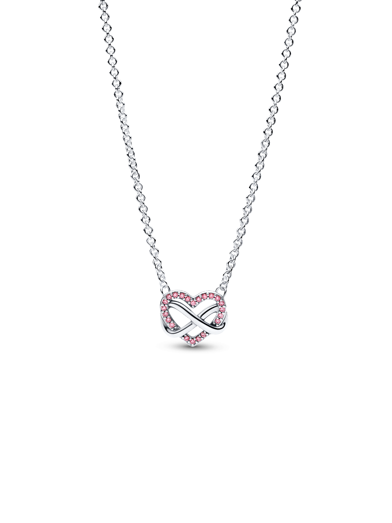 Collar Corazón Infinito Rosa Brillante