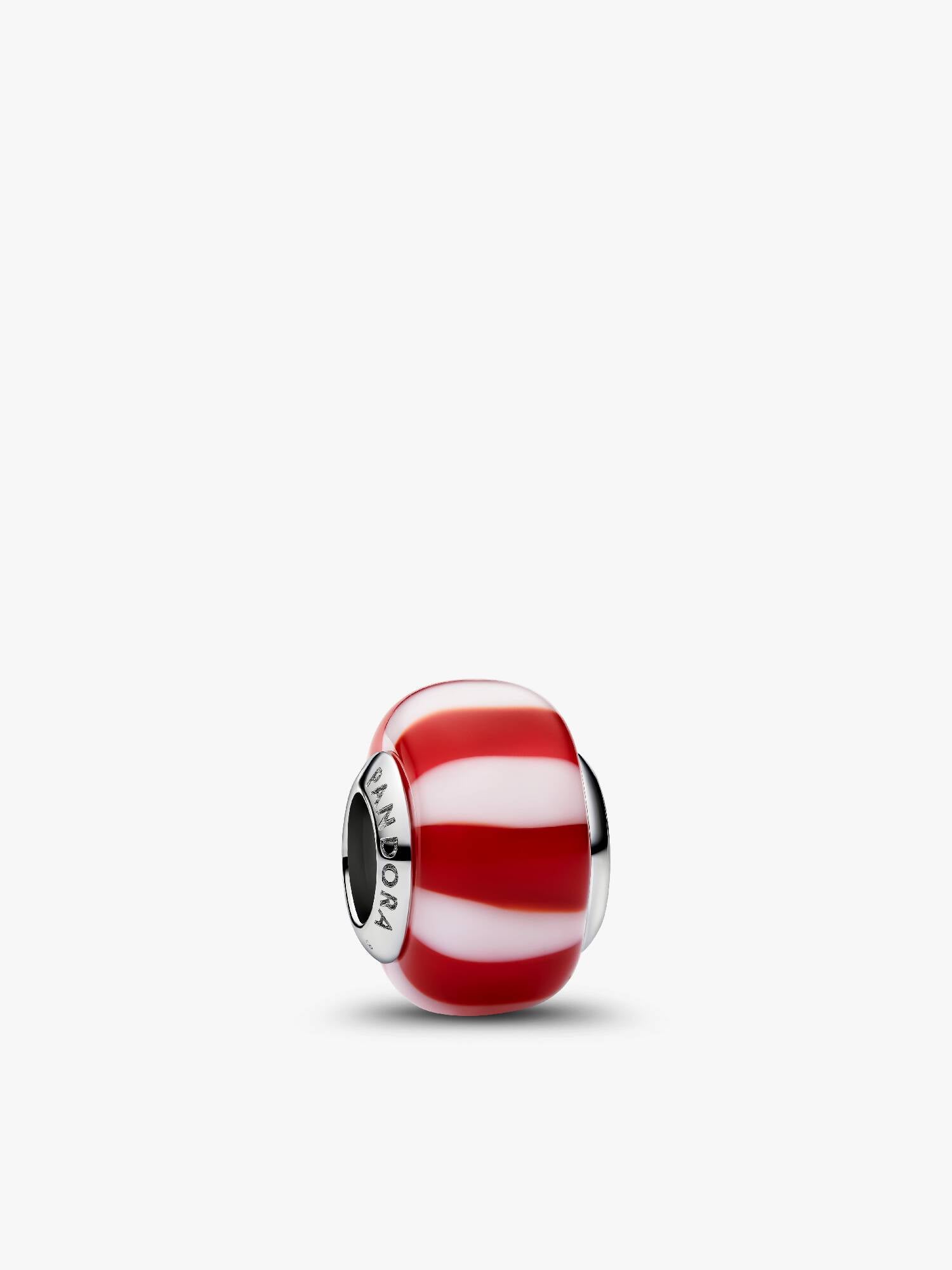 Charm Cristal de Murano Caramelo Navideño Rojo