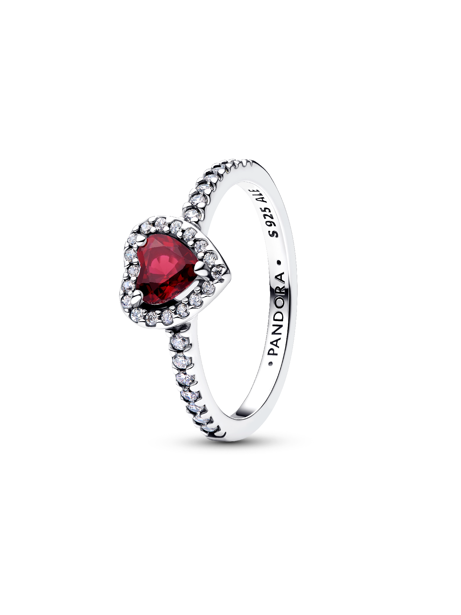 Anillo Corazón Rosa Fucsia Elevado