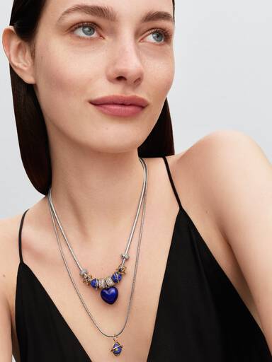 Charm Colgante Corazón Volumen Azul