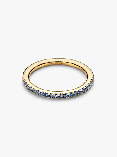 Anillo Banda Azul Brillante