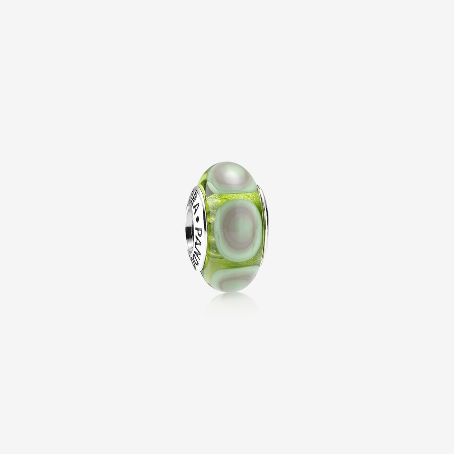 Charm Cristal de Murano Ondas Verde image number 0