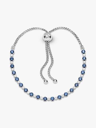 Pulsera Brillos Azules y Transparentes Cierre Deslizante